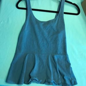 Blue peplum tank top